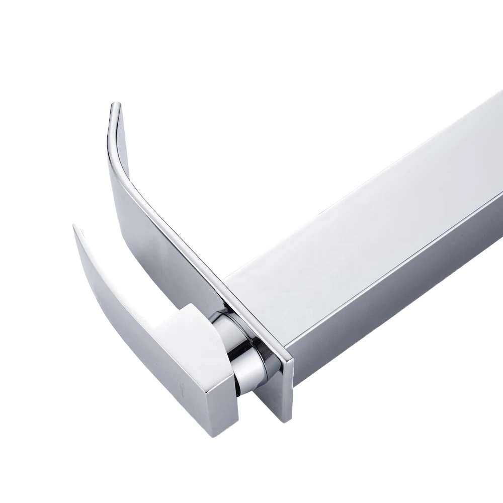 Ceramic Electroplating Square Cube Waterfall Zinc Sink Faucets Basin Faucets