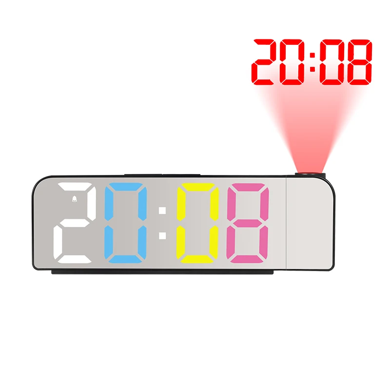 customizable luxury digital alarm clock with snooze led mirror alarm clock with projector smart table clocks