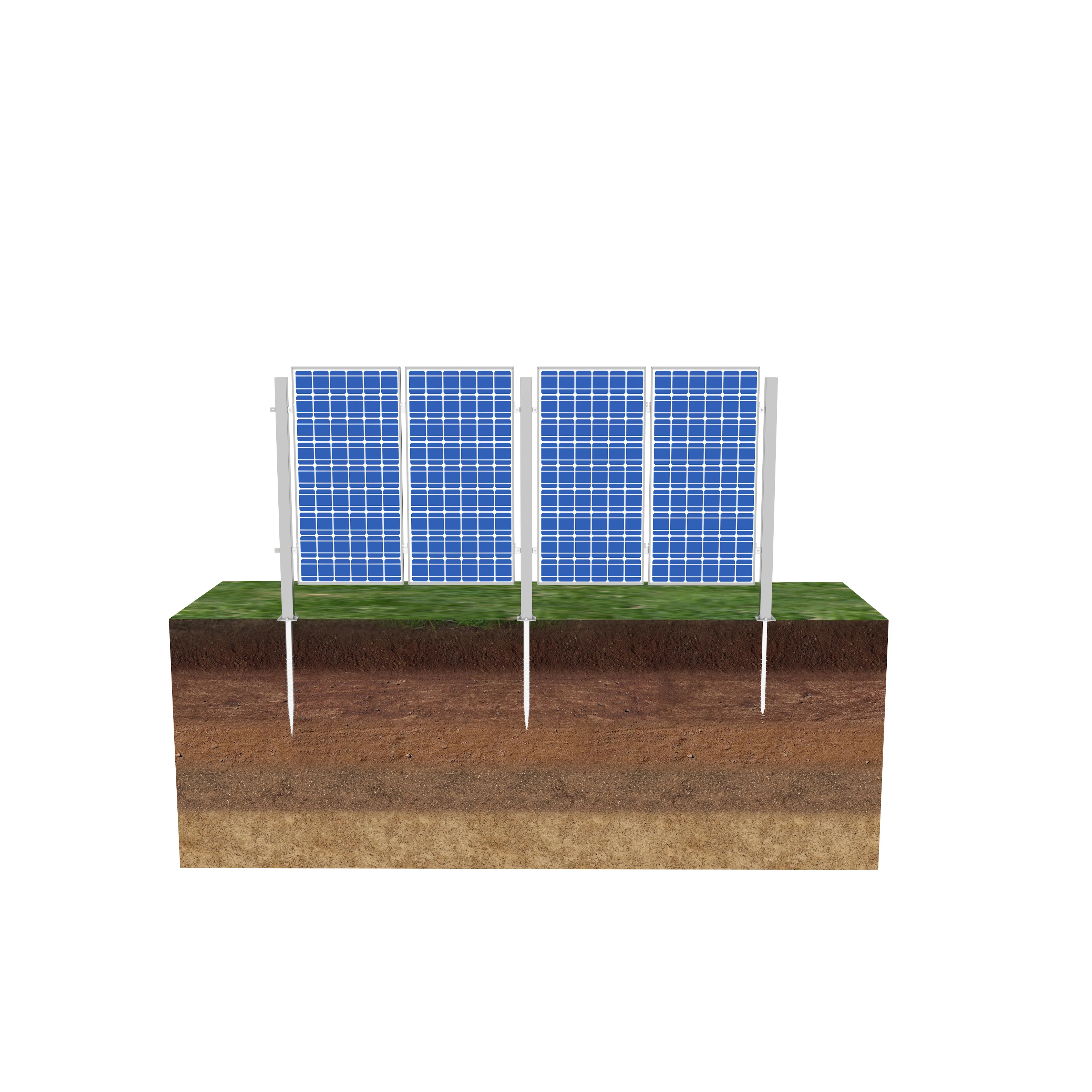 Yuens Custom Vertical Solar Fence Solar Panel Frame for Solar Farm and Ground Mounting System