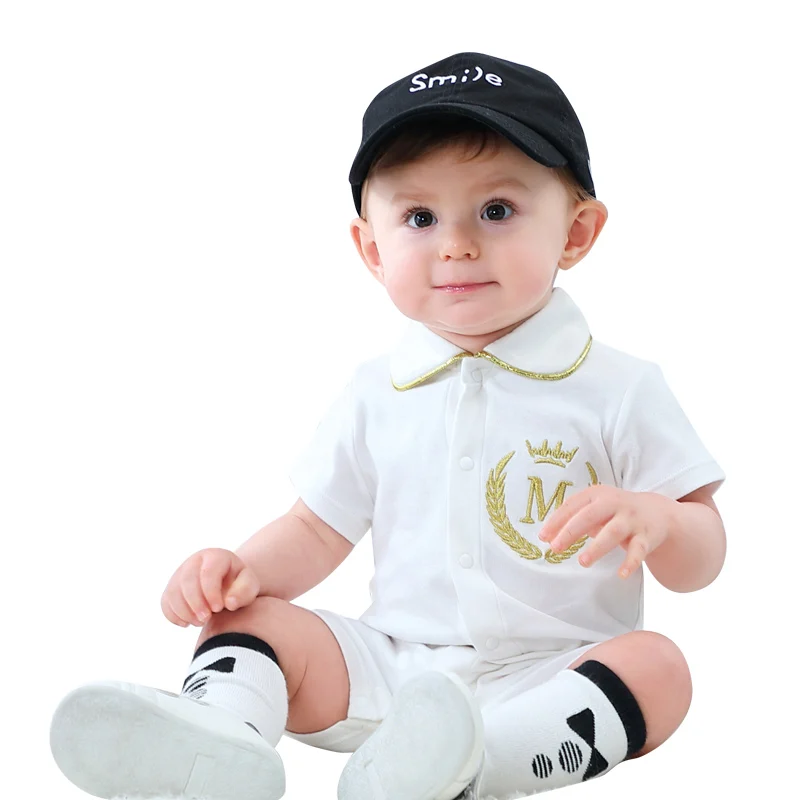 
AustinBella wholesale fashion boutique baby clothes newborn baby boy summer clothes romper designer famous brands jumpsuit 