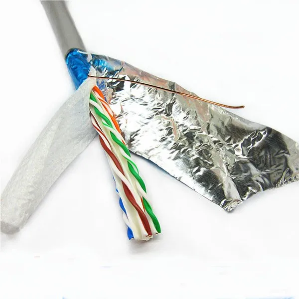 OEM/ODM Factory FTP Cat6 Ethernet Wire Indoor 24AWG CCA/BC Conductor Cat6 Lan Cable