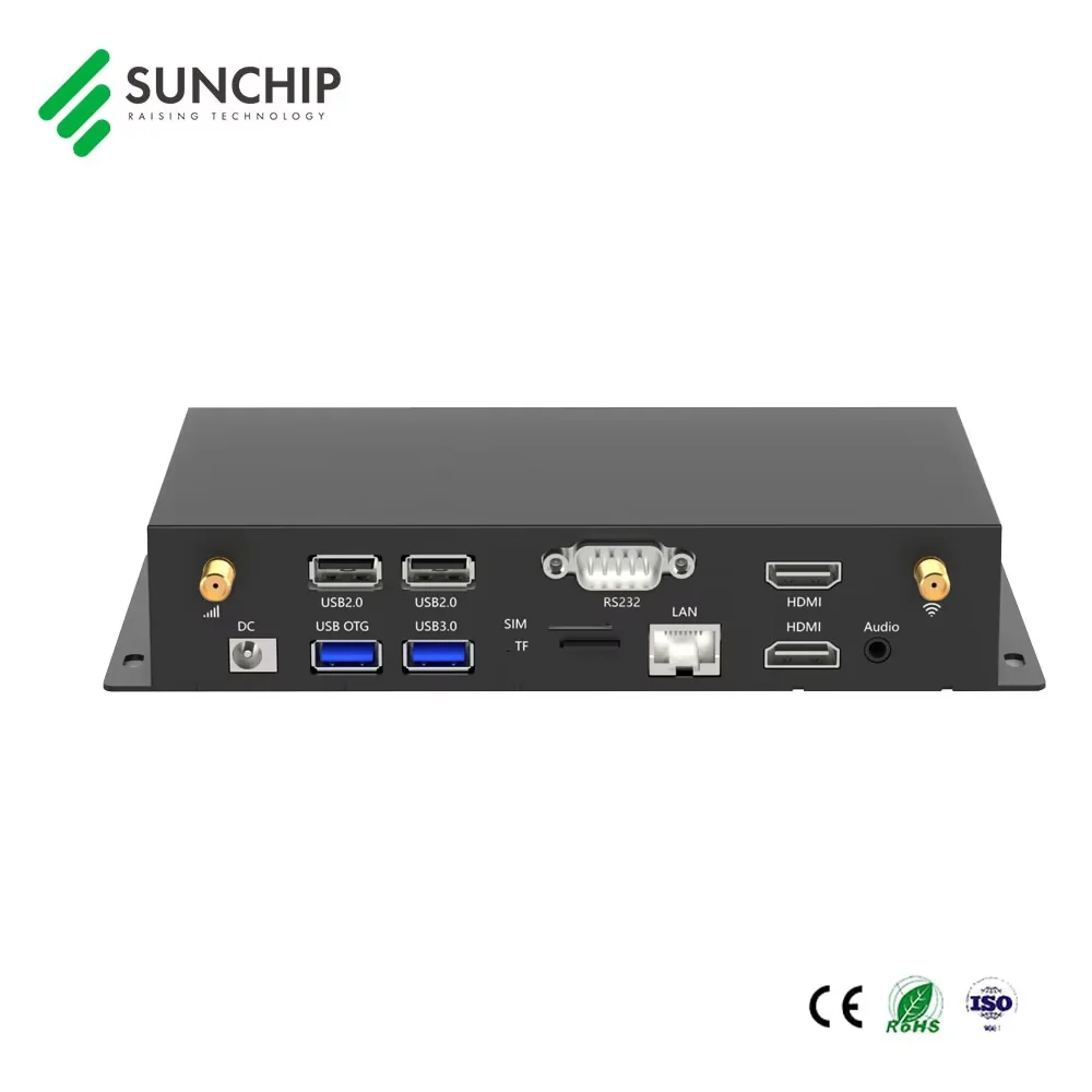Sunchip 4K Media Player Box богатые интерфейсы металлический корпус 2K/4K RK3568 NPU Edge вычислительное устройство RS232