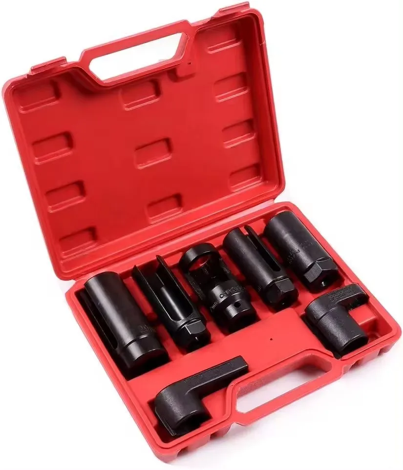7 PCS Automotive Oxygen Sensor Socket Offset Wrench Remover Tool Set Master O2 Sensor Socket