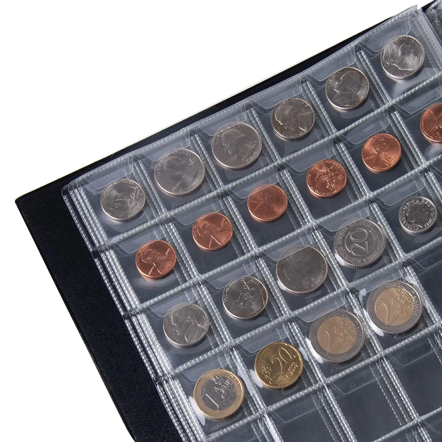 420 Pockets Coin Albums - 28x29 mm/1.1x1.1 inch Pocket Black Coin Book 10 Pages Coin Collection Storage Book