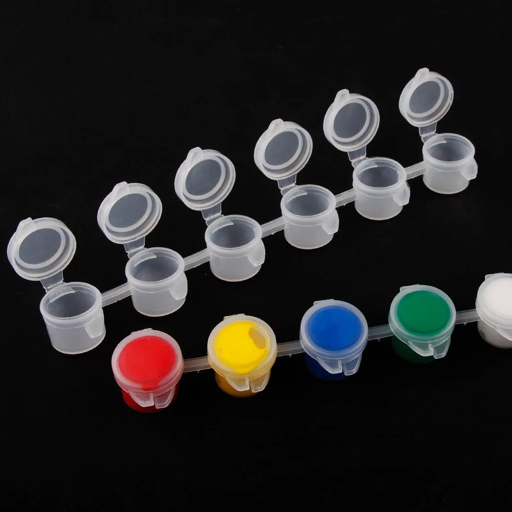 Bview Art 3ml*6 Reusable Mini Art Empty Paint Pots Paint Strips for Acrylic Paint
