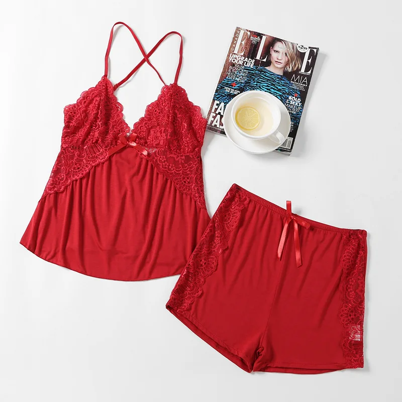 2022 new camisola de encaje sexy conjuntos de pijamas con correa woman ropa de dormir sexy lace sleepwear para mujer