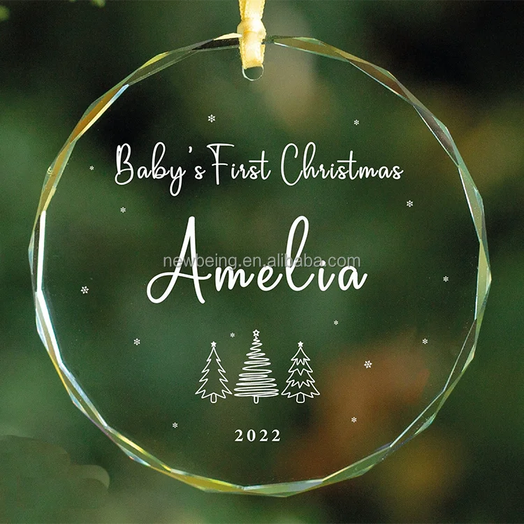 Personalised Christmas Bauble - snowflake and star frosted and clear acrylic name ornament