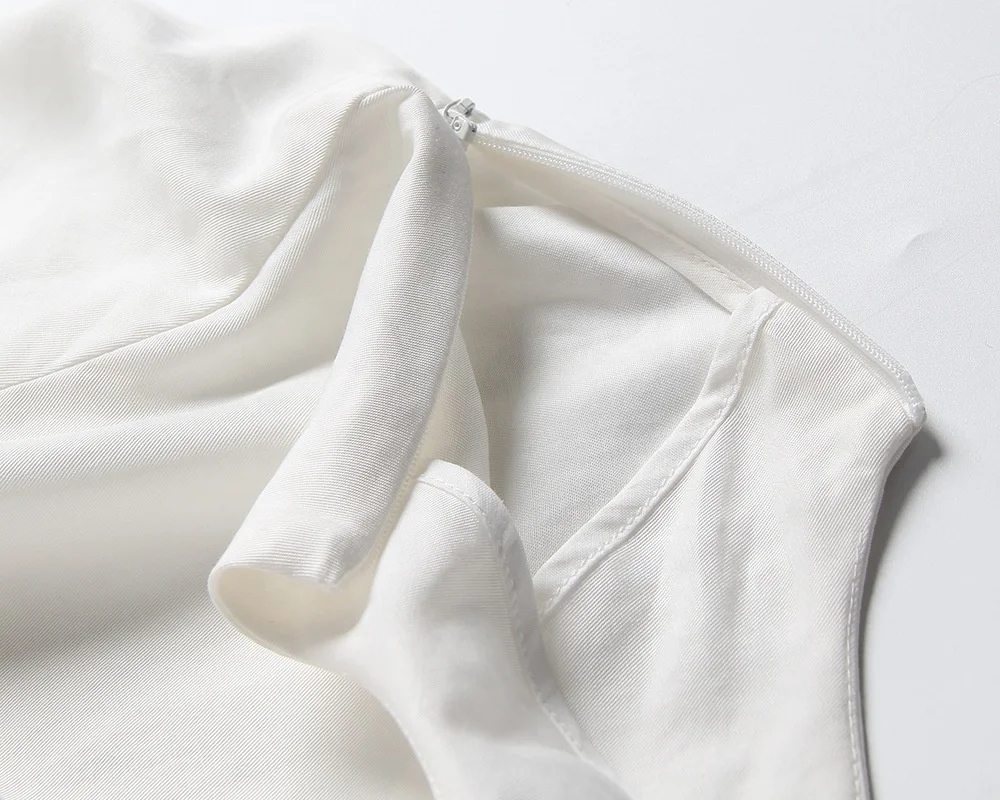 Women Casual Solid White Short Sleeve Wedding Bodycon Pleated Dresses Clothing Lady Elegant Korean Pleated Ruffled Party Dress