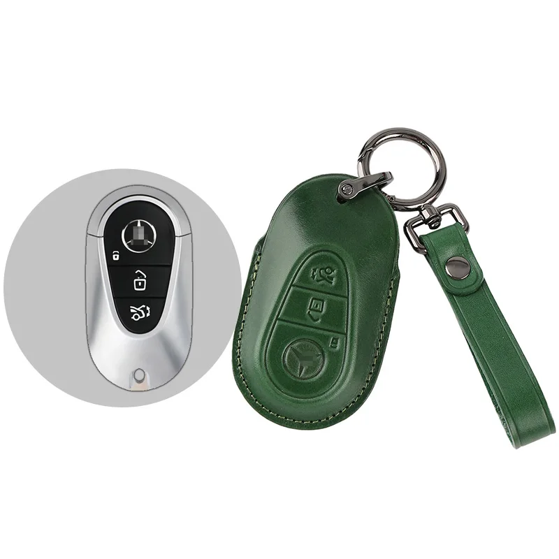 Sweet Pig New Arrival Fashion Keychains Accessories Genuine Leather Car Key Case For mercedes Benz D