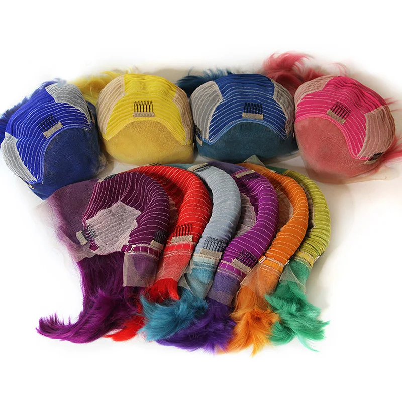 Wholesale Indian Remy Straight Hair Natural Red Bob Front Lace Wig from India