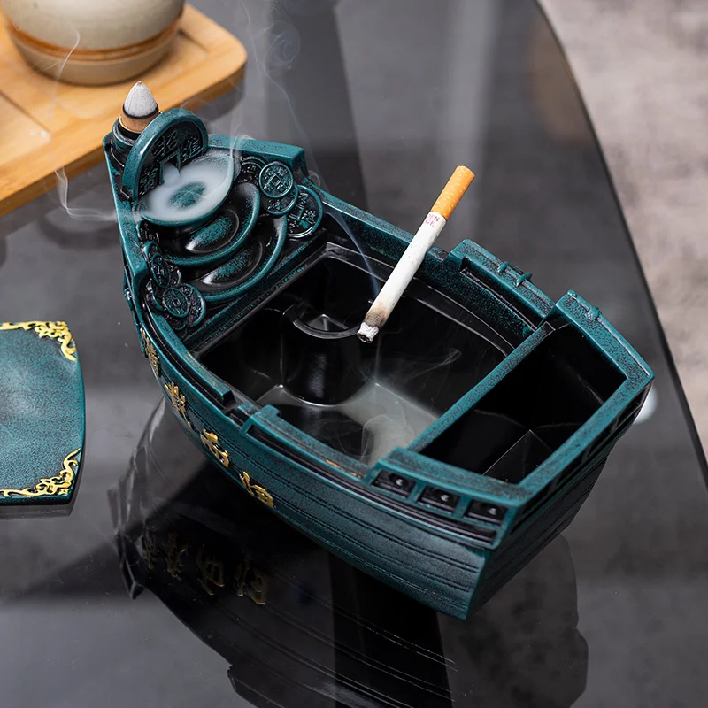 Decorations on the bedroom table, creative resin elephant statue ashtray, decorations on the home table