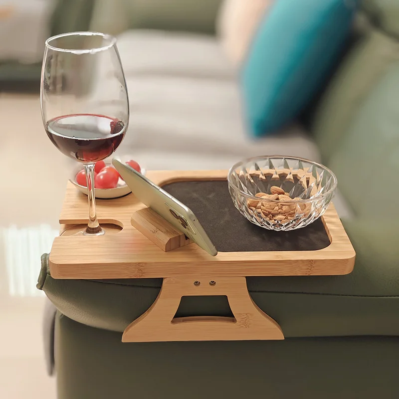 360 Degrees Rotating Holder Sofa Armest Tray with Couch Cup Holder Foldable Sofa Tray for Drinks and Eating