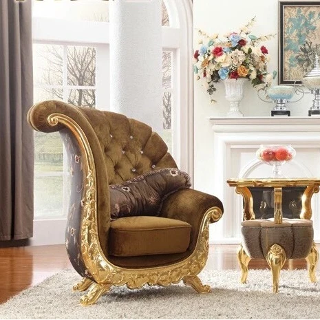 BISINI Luxury European Style Fabric Sofa Chair