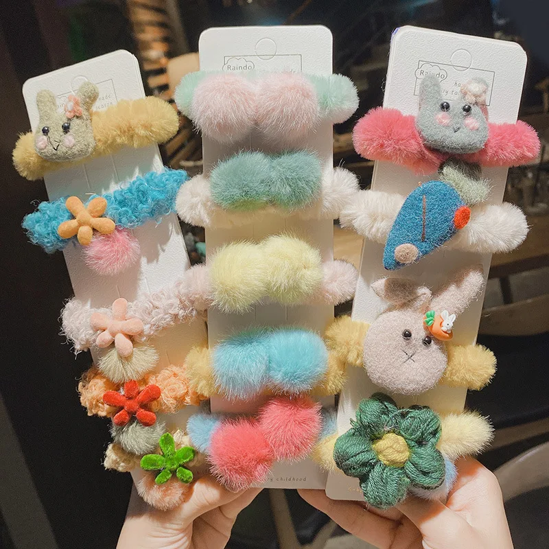 
Children Cute Candy Carrot Rabbit Nylon Rubber Bands Scrunchies Girls Sweet Faux Fur Elastic Hair Bands Kids Hair Accessories 