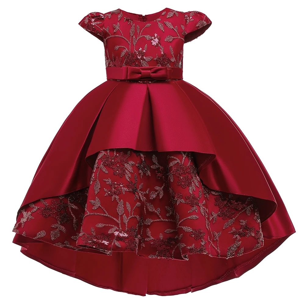 High Quality Summer Frock Kids Party Wear Flower Girl Western Formal Trailing Birthday