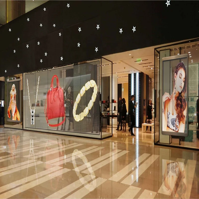 Glass Window Flexible Transparent Crystal Led Curtain Panel Screen P3.9-7.8 Indoor Led Display for Retail Stores