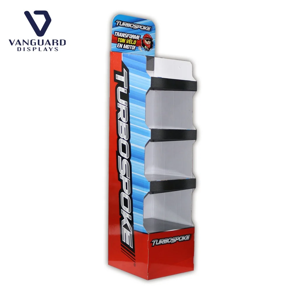 
Corrugated Carton Floor Display Rack Paper Display Stand Shelf Unit Custom Cardboard Products Display Stand 