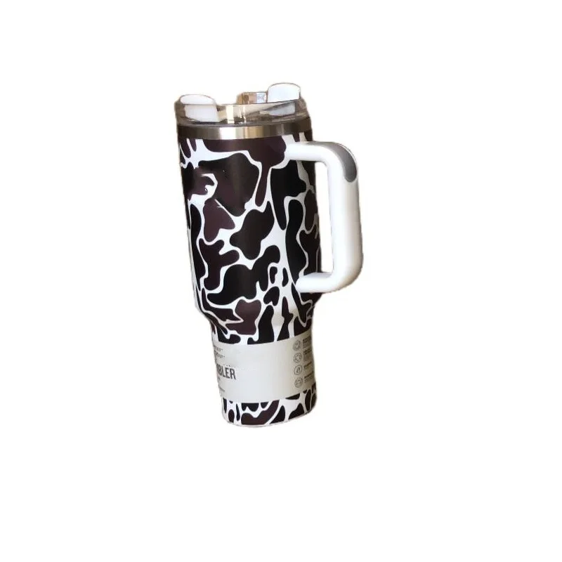 Leopard print camouflage delicate 40oz  water mug cups with straw designer 40 oz  straw cup tumbler