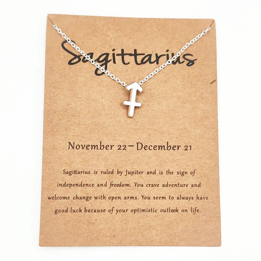 Women Astrology Jewelry Gold Plated Horoscope Necklace Zodiac Sign Pendant Necklace