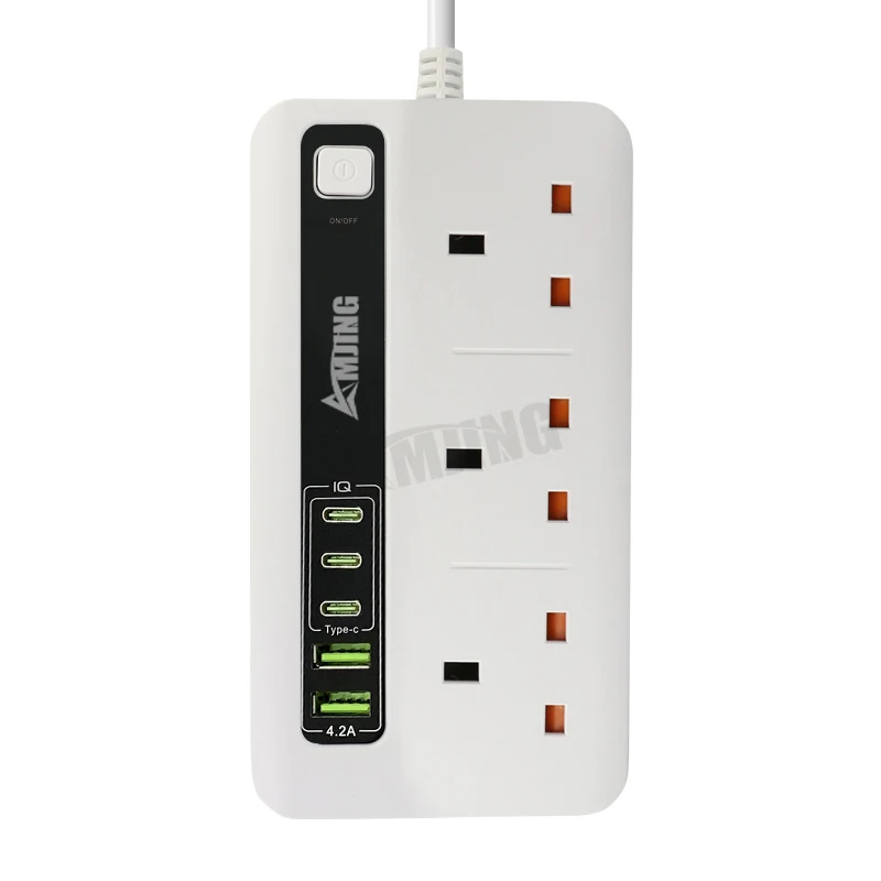 Hot Selling US UK EU Plug Power Strip Type c Extension Socket with