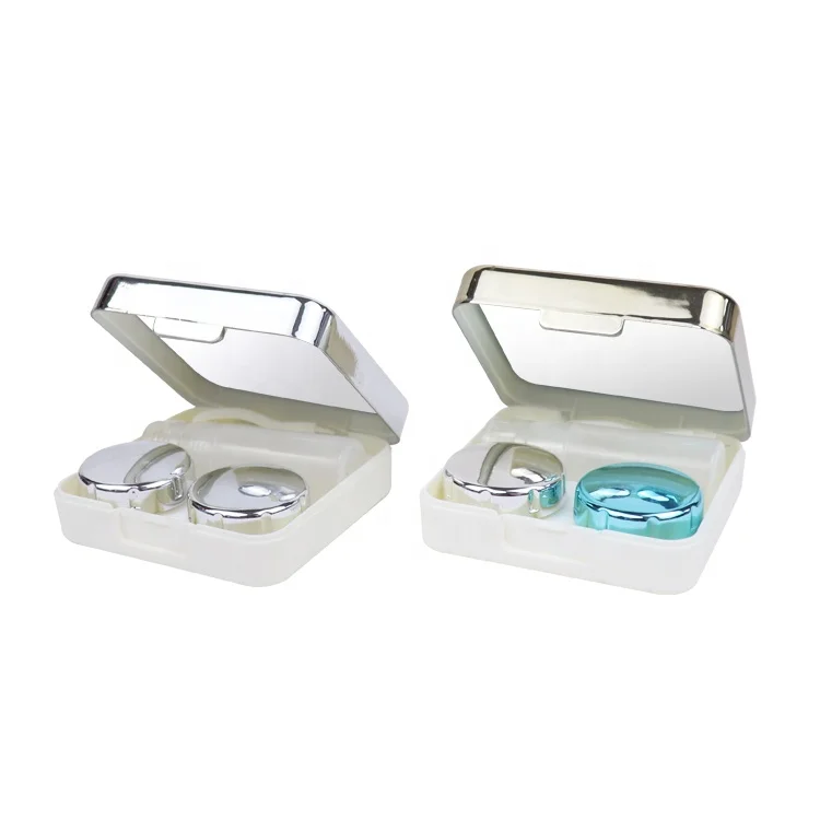 Customized simple  beautiful contact lens portable case convenient carry lenses box lovely contact cases