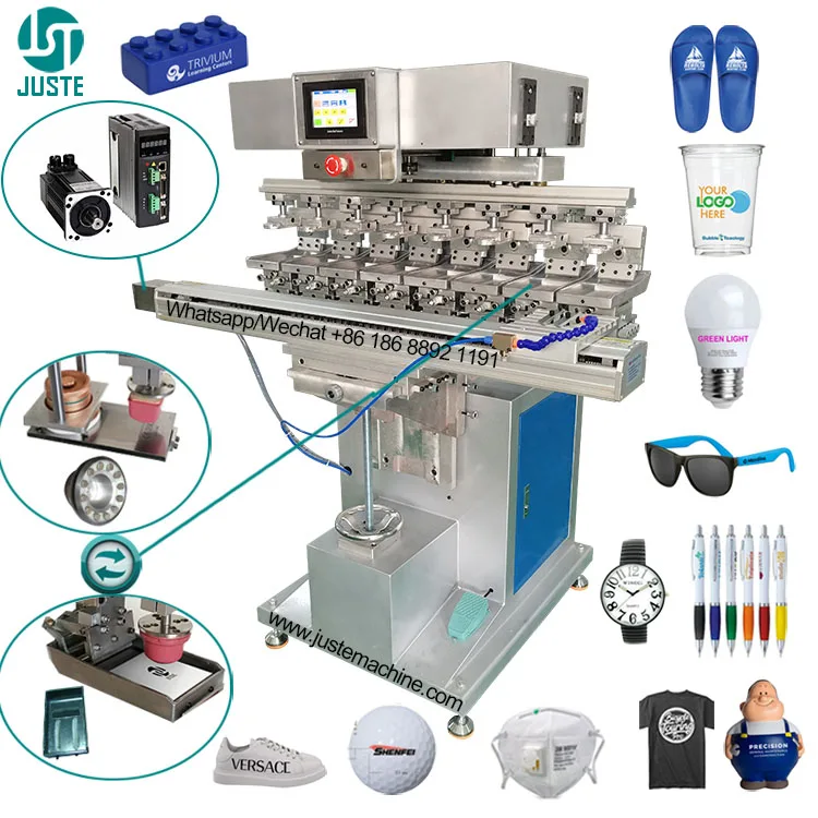 8 Color Large Pad Printer Big Tampon Malaysia Digital Oilwide Pad Printing Machine For Tag Less Label Pen Shades Wine Glass