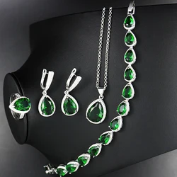 Classic American Diamond Necklaces Set Luxury Gold Jewelry Necklace Women Bridal Jewelry Set