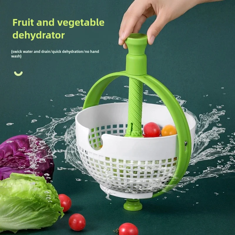 Новый продукт-Спиннер для салата, устойчивый к царапинам пластиковый роторный фильтр для фруктов и овощей, с складной ручкой