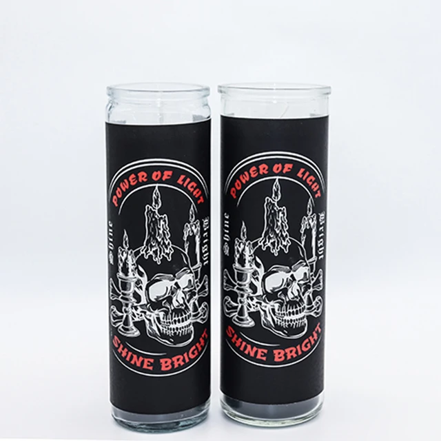 Scented Candles Printed  Popular 100% Natural Non-toxic Church Funeral Grave Memorial Spiritual 7 Days Prayer Religious Candle