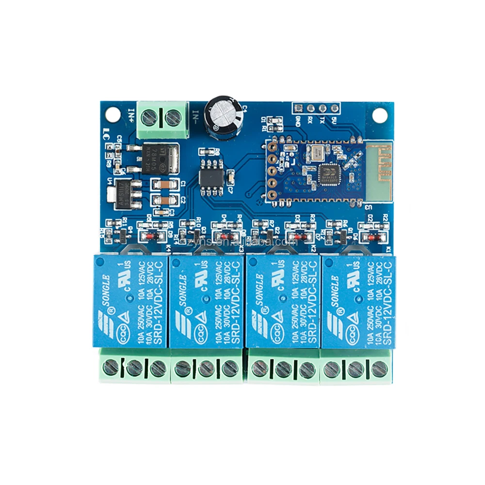 5V 12V/10A 4 channel Blueteeth relay module Bluetooth SPP-C smart home phone APP remote control switch