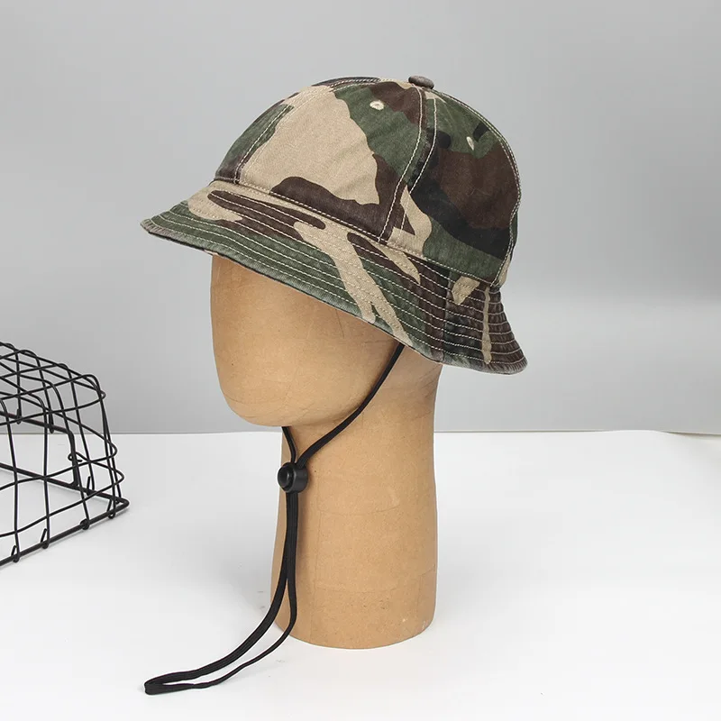 Fisherman Camouflage Painting Round Brimmed Outdoor Mountaineering Bucket Cap Sunscreen Protection Breathability Bucket Hat