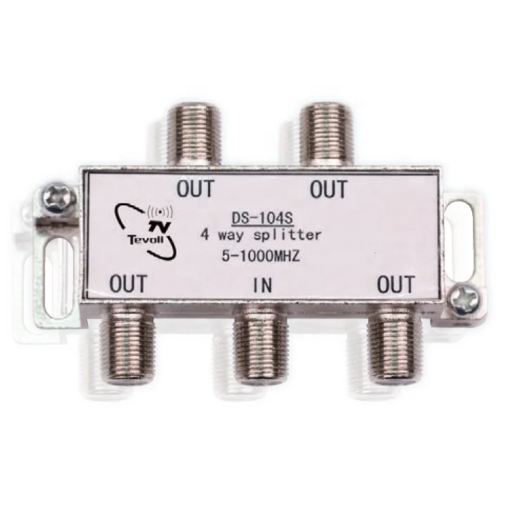 Indoor 1 Input 4 Output 5-1000mhz 4 Way Coaxial  Splitter for TV cable