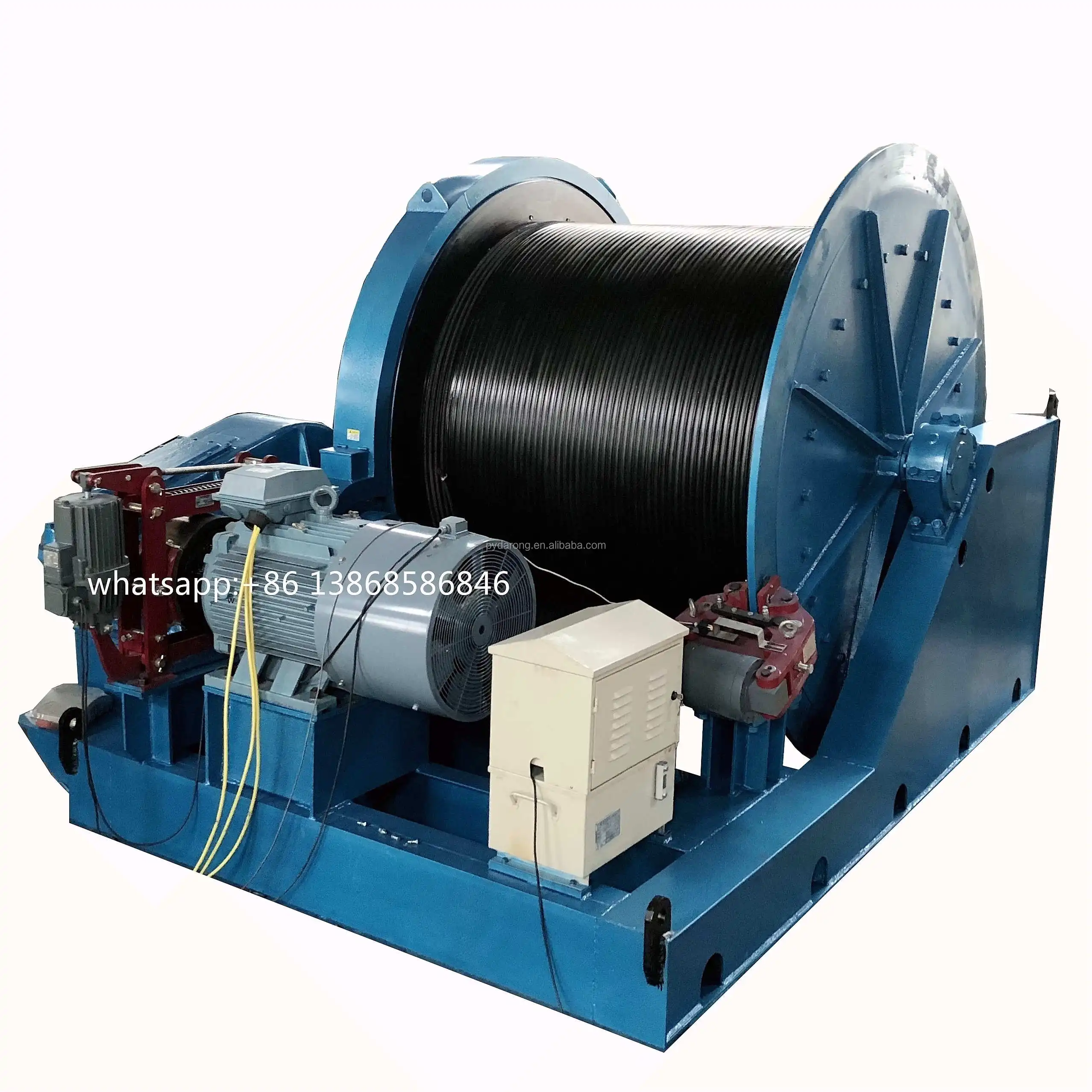 Mining ore shaft Stage Winch synchronous tension double brake