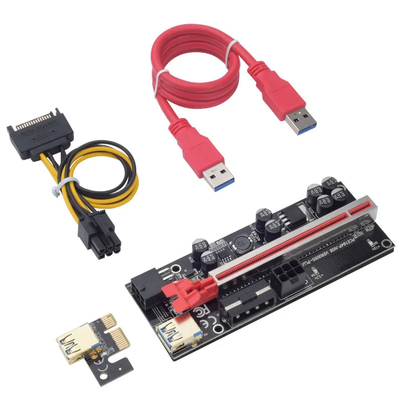 Riser card v018 v016 v014 v013 v012 v011 v010 008s v009s plus Riser Extender PCI Express Adapter USB 3.0 Cable Power