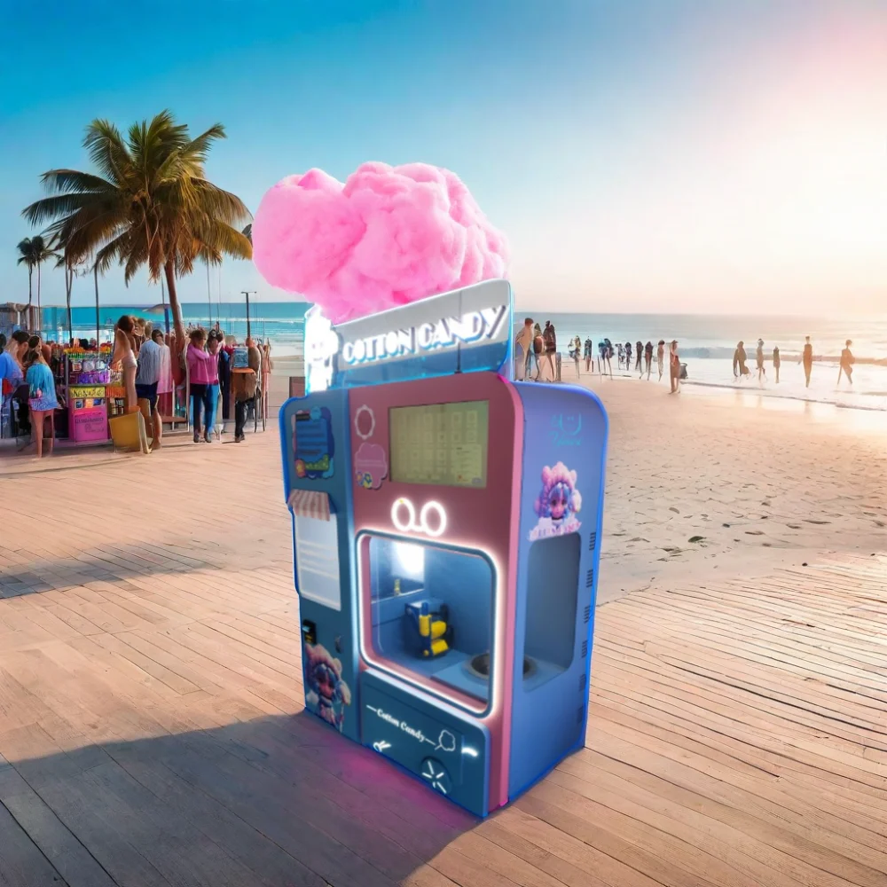 High quality Nayax Multiple Payment Automatic Low Cost Flower Cotton Candy Floss Vending Machine