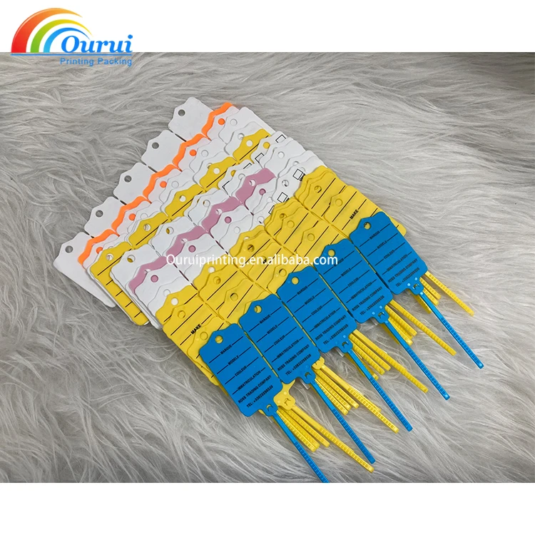 Customized Car Key Tags Factory direct cheap price yellow nylon zip tie passive seal cable tie tag Pvc Plastic Hang Plastic Tags