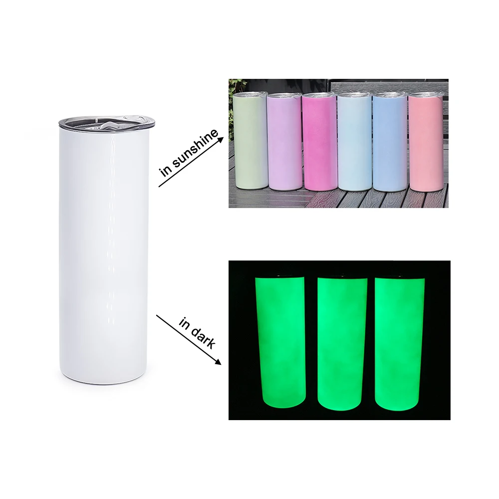 New product 20oz straight sunshine color changing luminous coffee travel mug with lid uv glow tumbler stainless steel