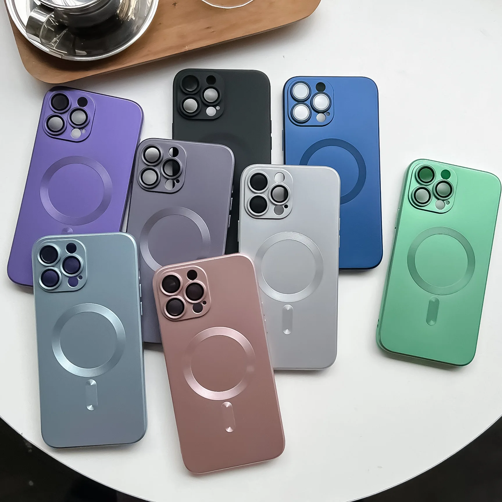 Creative liquid silicone lens protection TPU magnetic phone case