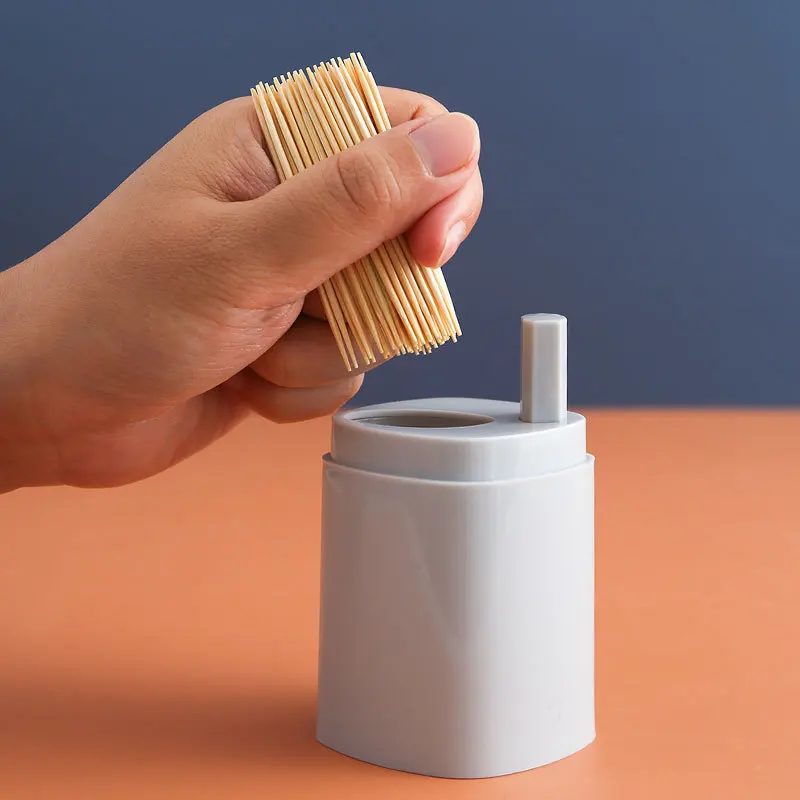 2023 Creative Home Living Room Toothpick Dispenser Box High-grade Press Automatic Toothpick Holders Plastic For Home Decoration