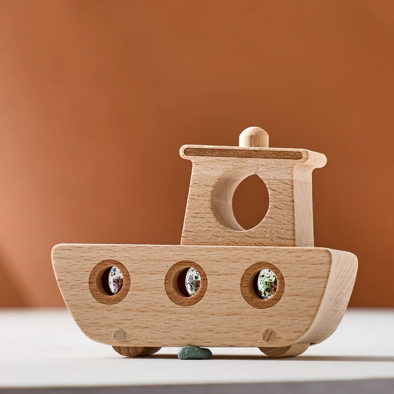 Custom Unisex Montessori Toys Wooden Ball Boat for 2-4 Years Intelligent PC Material Bag Packaging  for Home Use