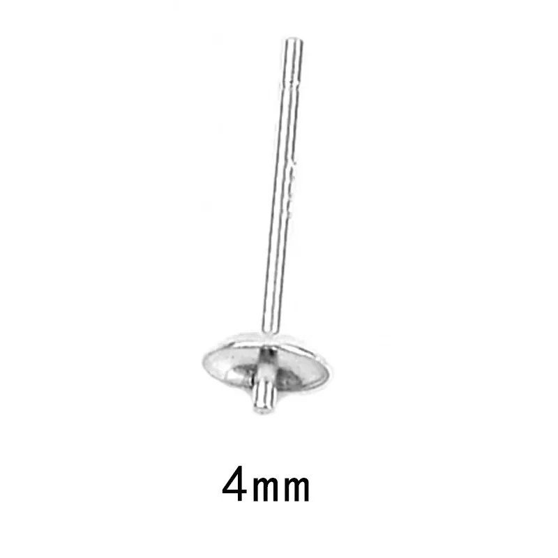 factory direct sales semi-finished product  gold and silver Ear Studs accessories Jewellery 4-5MM Ear Studs Pearl Tray