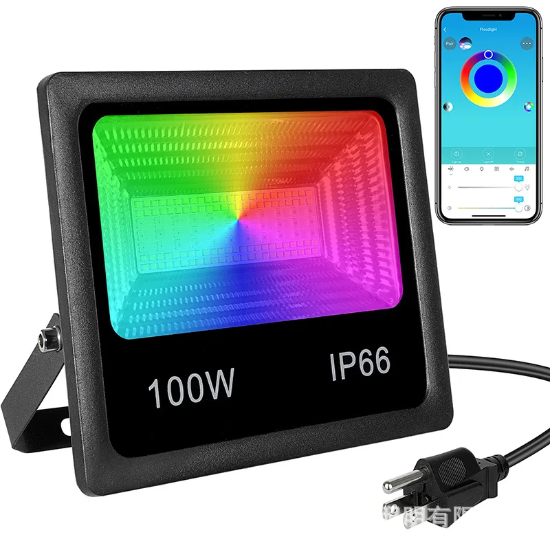 100w IP66 outdoor garden light tree light with app control led rgb flood light