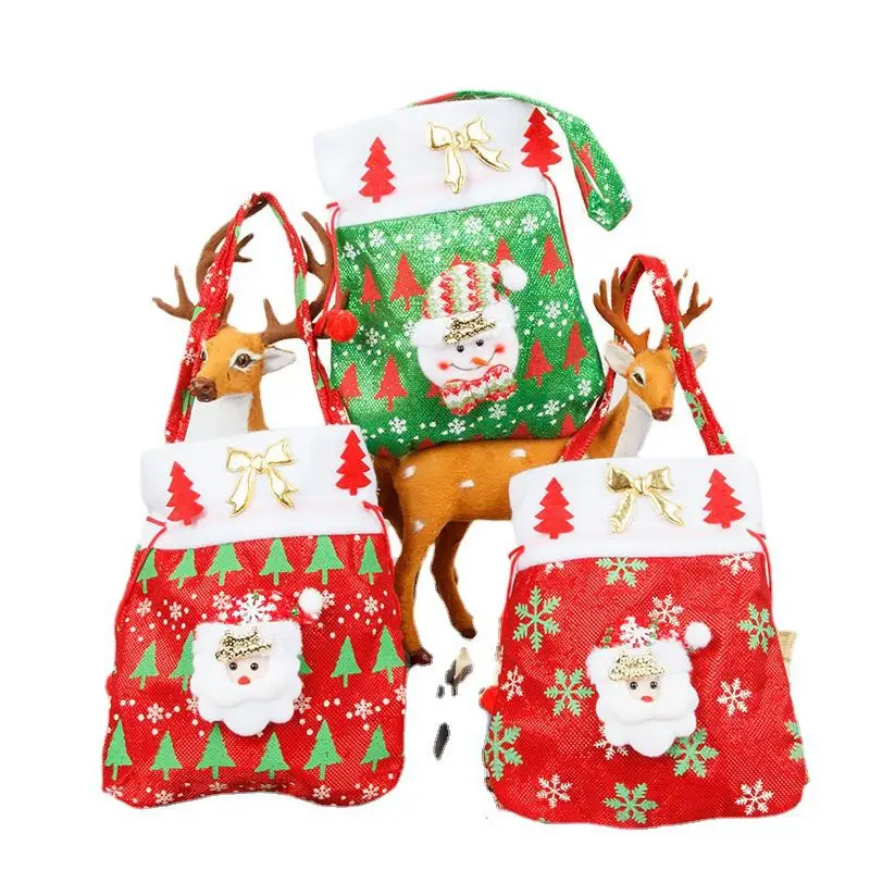 Whole Sale  Plush Heat Seal Candy Bag Small And Cute Apple Bag Christmas Bags Sacks