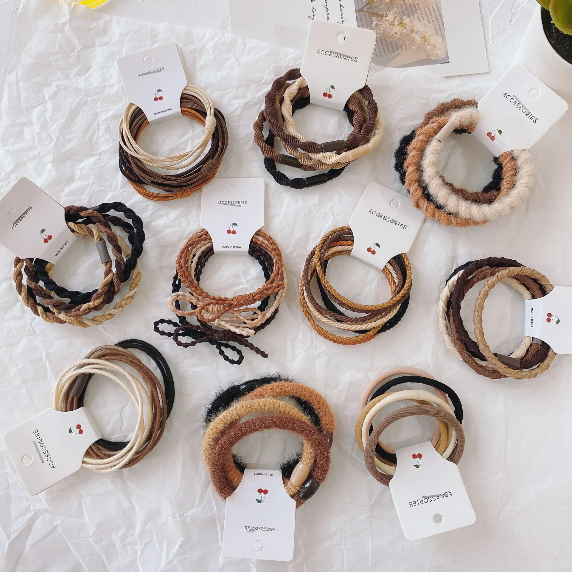 Wholesale Bohemian bracelet Elastic Hair Bands Ponytail Holders For Daily Rubber Hair Band No Metal Hair Ties