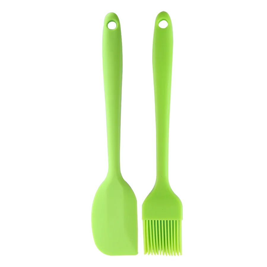 2 Pieces Food grade, Silicone Spatula Cooking Cookie Pastry Kitchen Cake Baking Butter Spatula Brush Set/