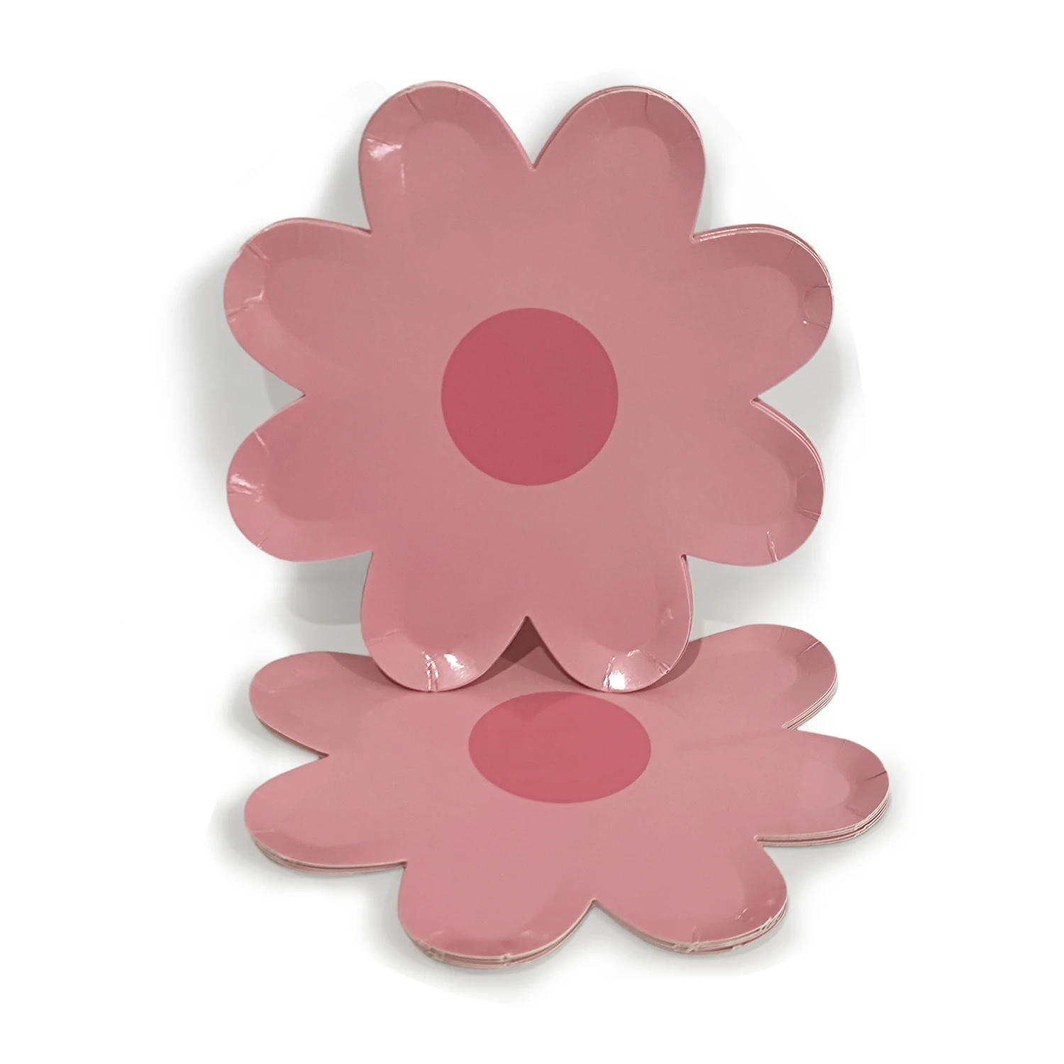 Factory wholesale 40pcs Food Decor Cake Plates Flower Shaped Party Plates Picnic Paper Plates