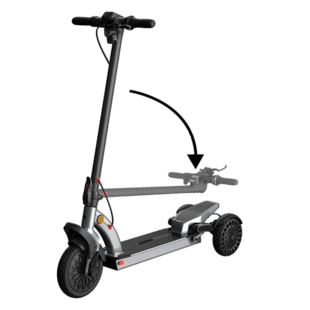 H&O 300W e scooter 36V7.5Ah Front 10inch and rear dual 8 inch tire  Folding Brake hydraulic system 3 wheels scooter