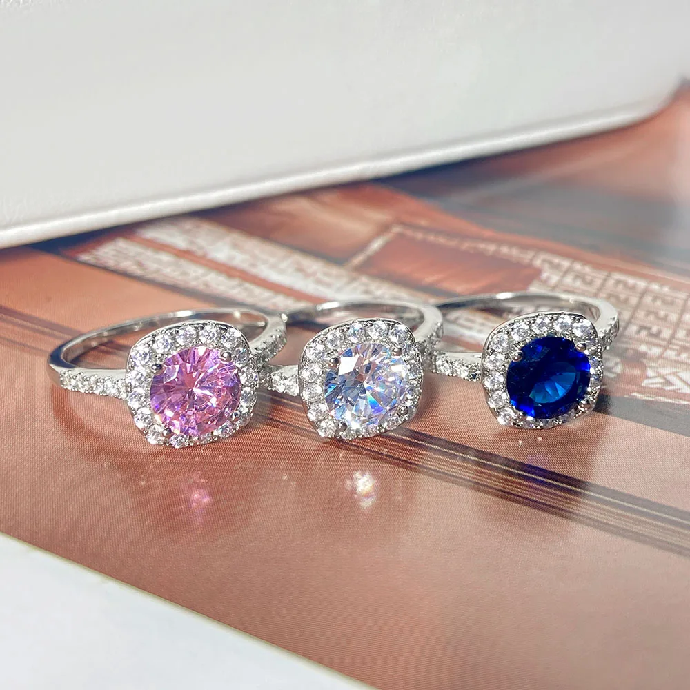 ready to ship cubic zircon 925 silver wedding gold finger Ring for women