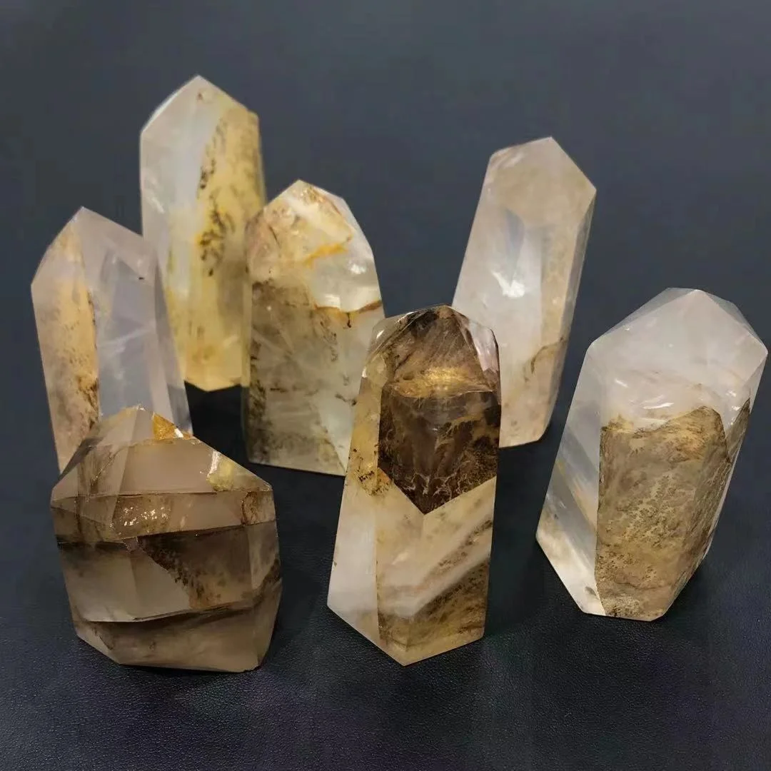 Hot Sale Natural Dendritic Quartz Point Healing Crystal Tower for Decoration