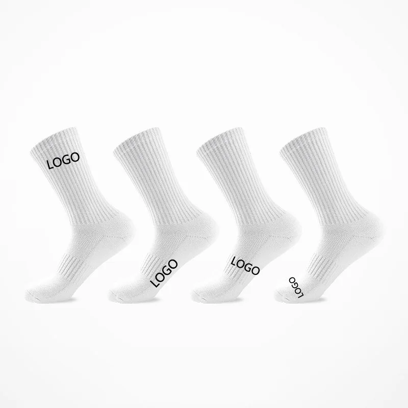 High quality crew designer with logo grip toeless white skull socks
